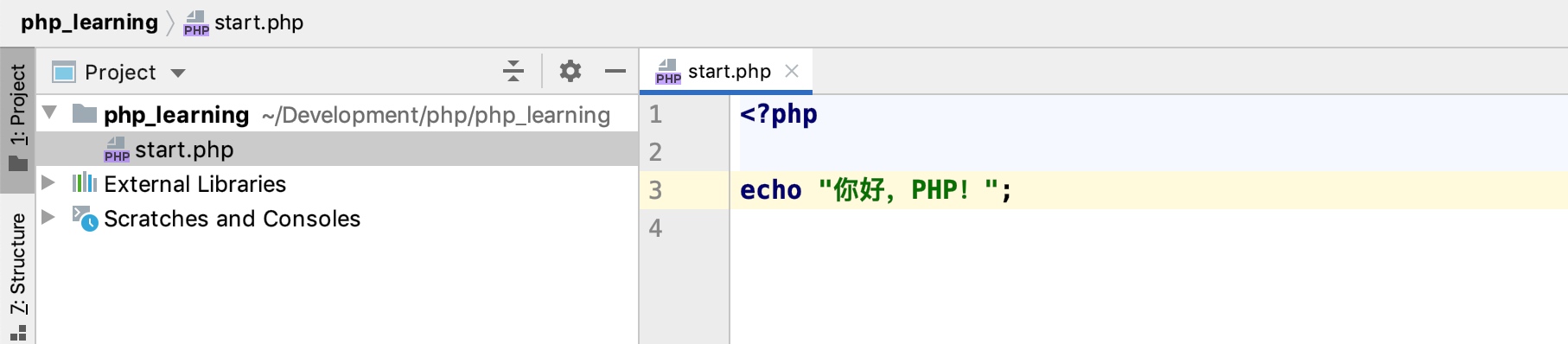 第一个 PHP 程序