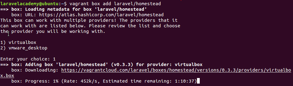 Ubuntu中使用Vagrant下载Homestead